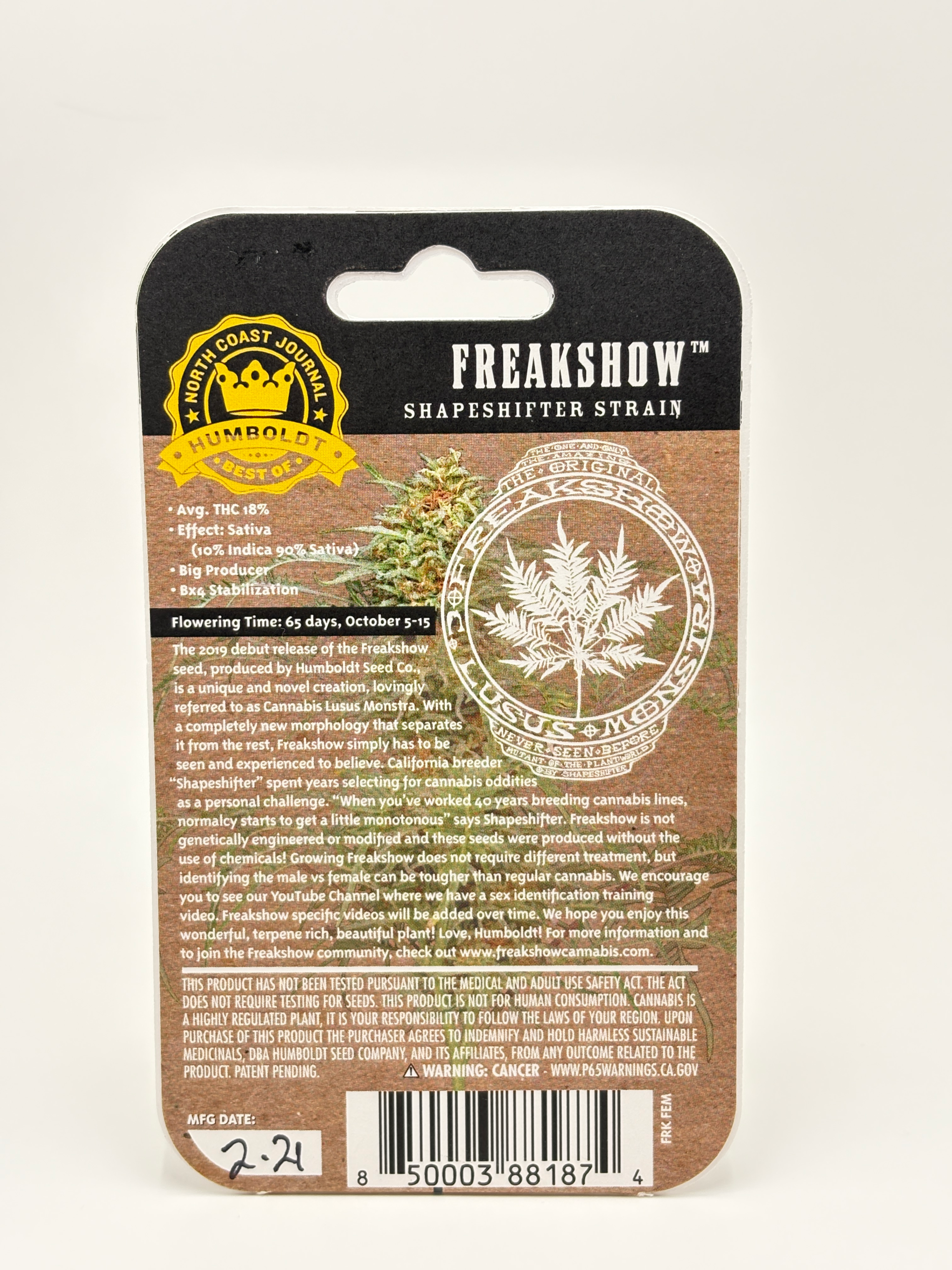 Freakshow by Humboldt Seed Company - Photoperiod - 11 fem seeds